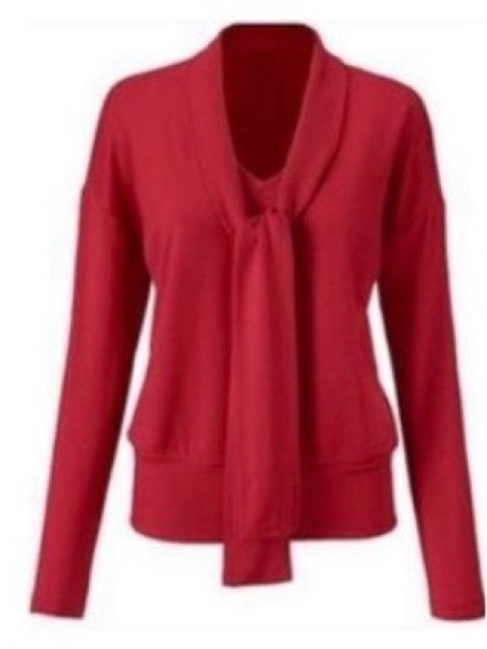 CAbi Red Tie-Neck Lightweight Sweater